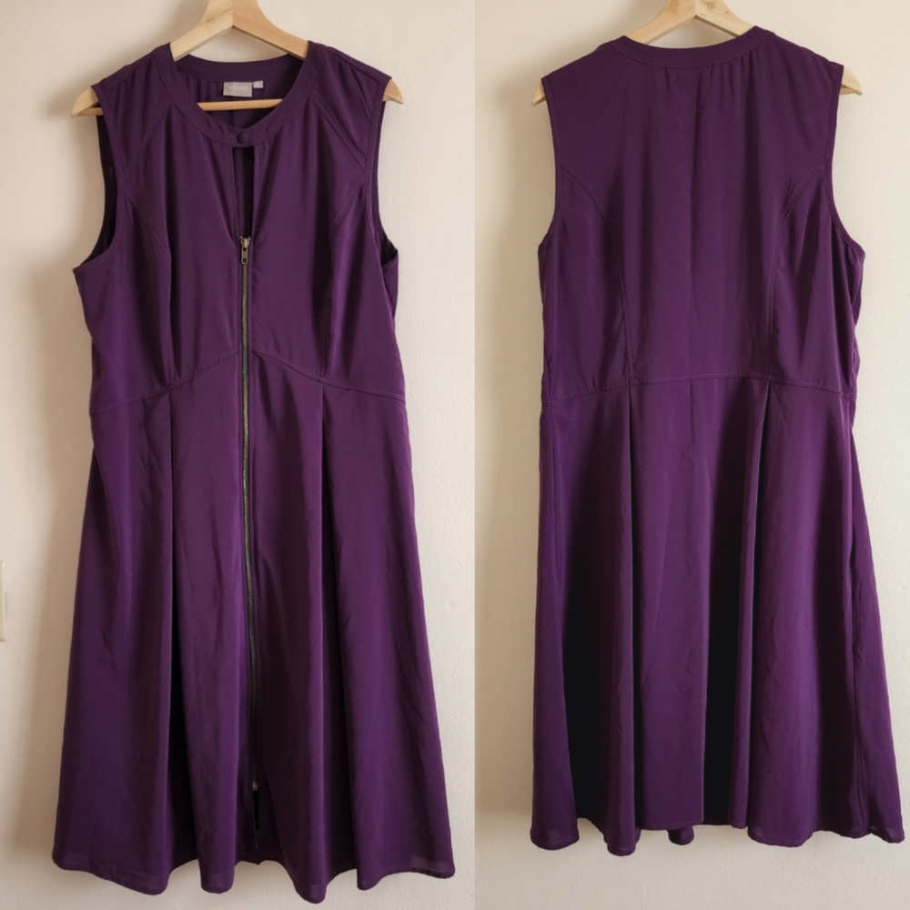*VERSATILE* Eshakti Purple Chiffon Keyhole Front Zipper dress